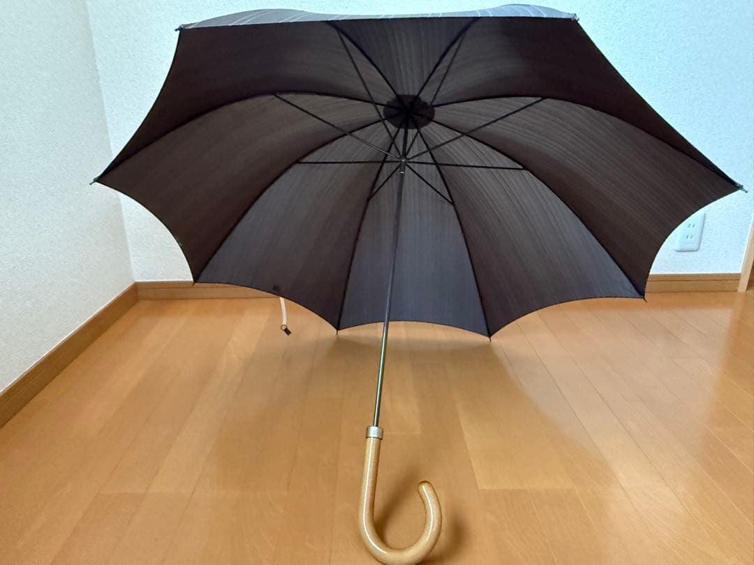 Fox Umbrellas 茶ストライプ 長傘