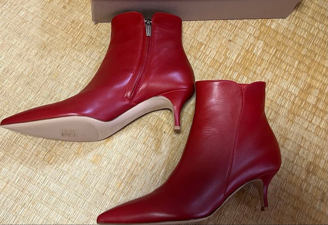 Gianvito Rossi レッド ポインテッドトゥブーツ