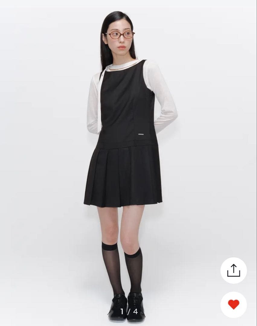 misekiseoul プリーツワンピース ブラック ミセキソウル 韓国