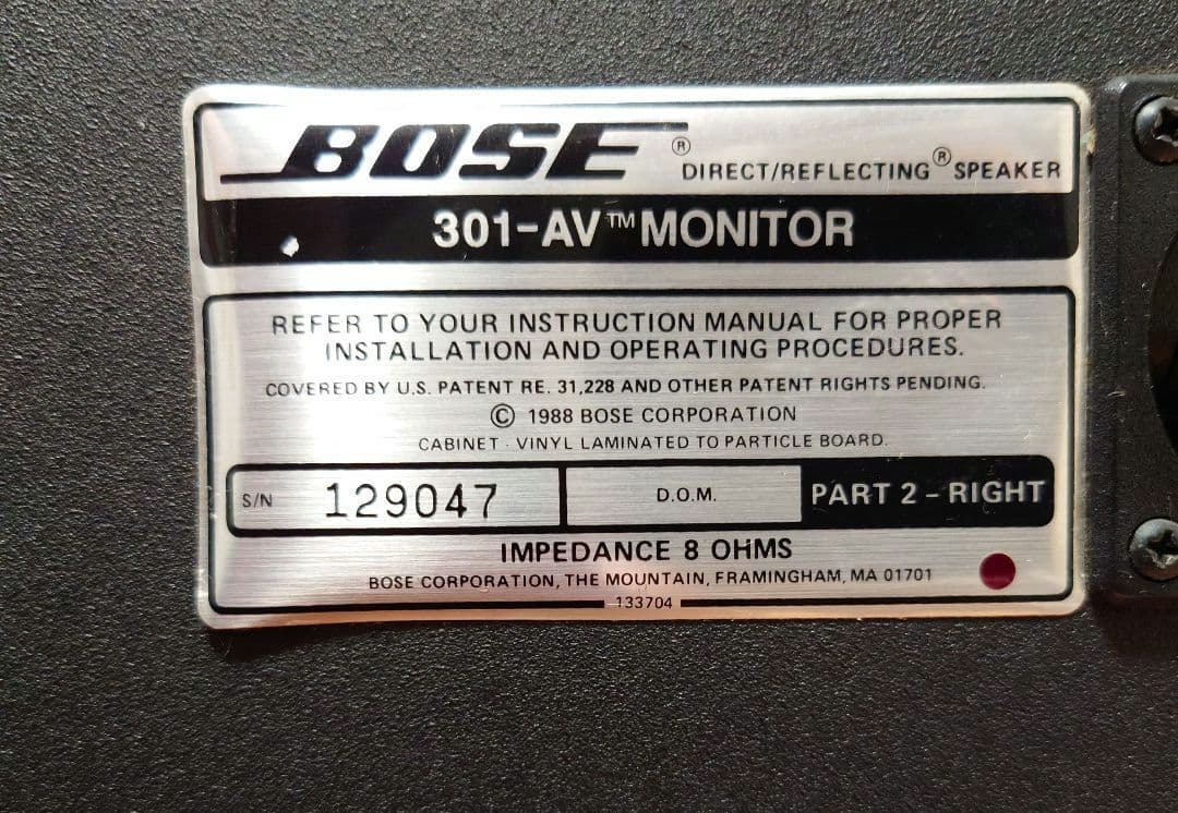 山口竜　BOSE 301-AV monitor スピーカー ペア