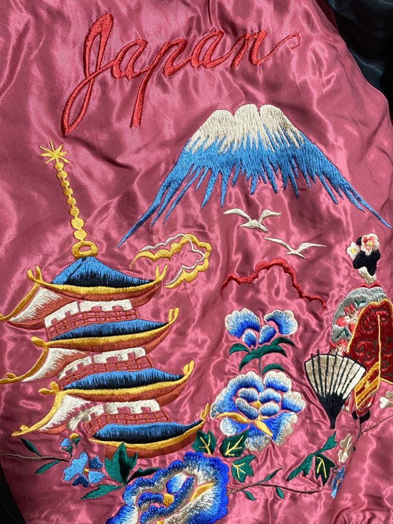 TAILOR 東洋 日本限定 虎 富士 スカジャン ２面用 サテン 芸者