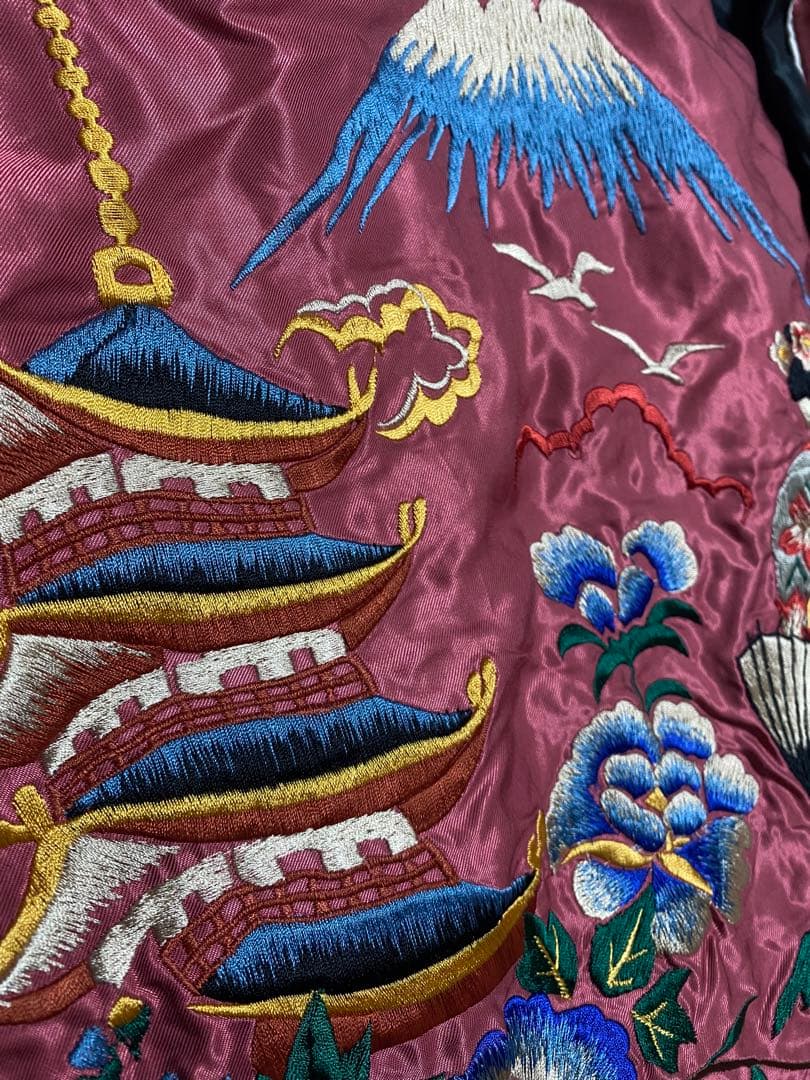 TAILOR 東洋 日本限定 虎 富士 スカジャン ２面用 サテン 芸者