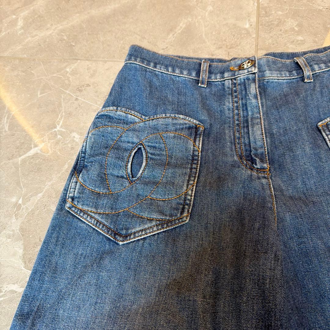CHANEL デニムパンツ　ワイド　　36