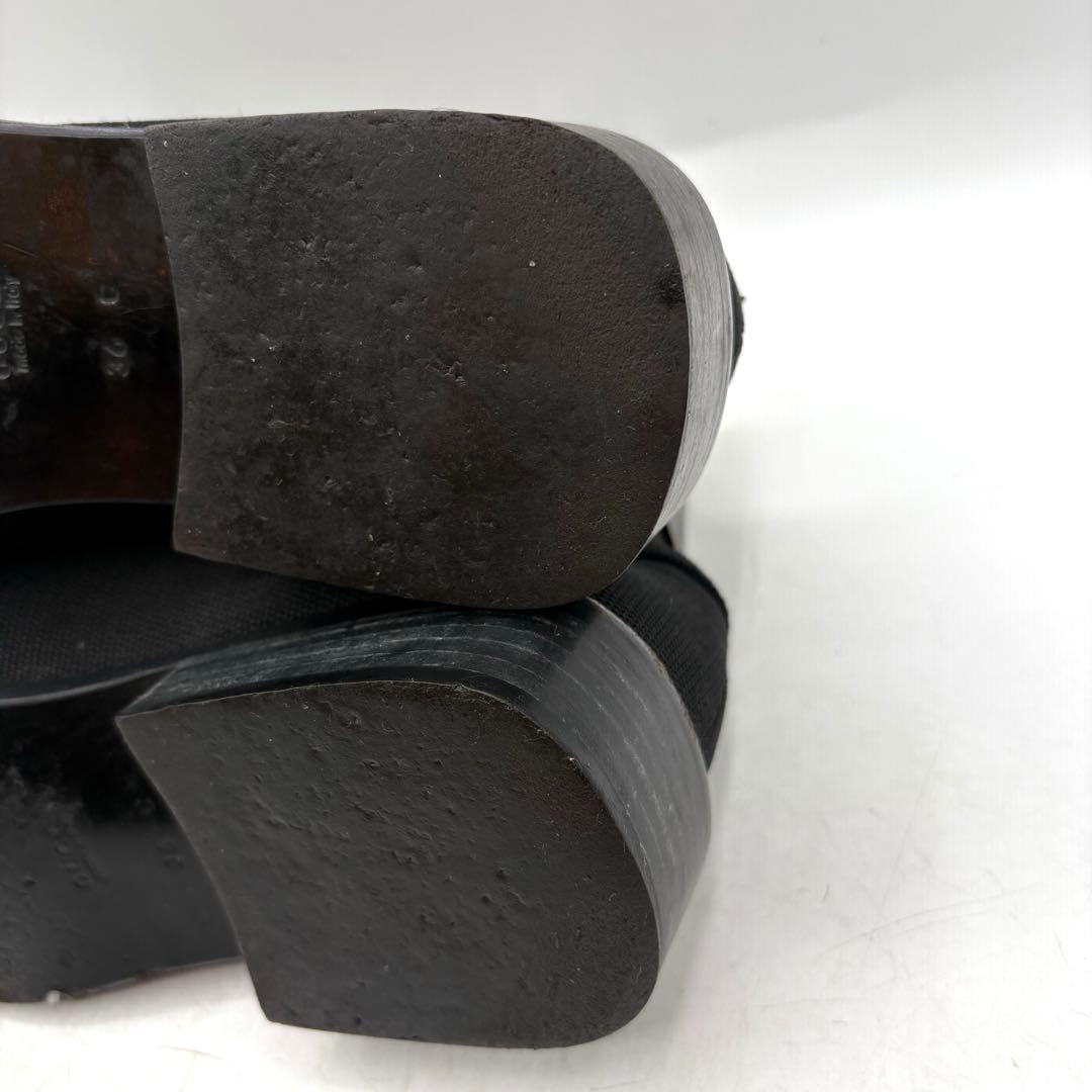 大人気✨ GUCCI ファブリック ヒール ローファー 【36C】 黒 Gロゴ