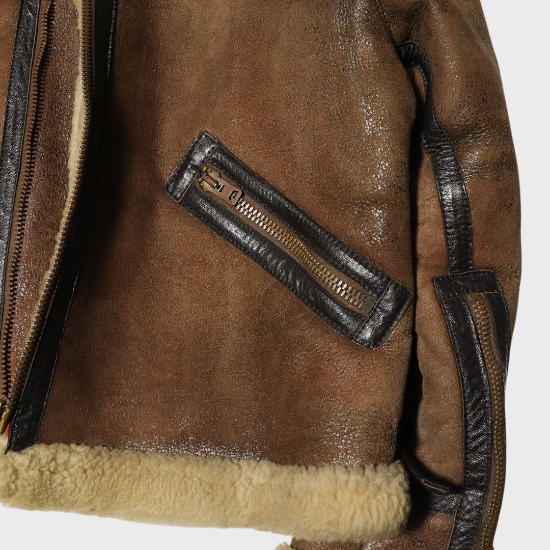 XL★80s★USA製★ゴールデンベア★B9 フライトジャケット★ムートン★40