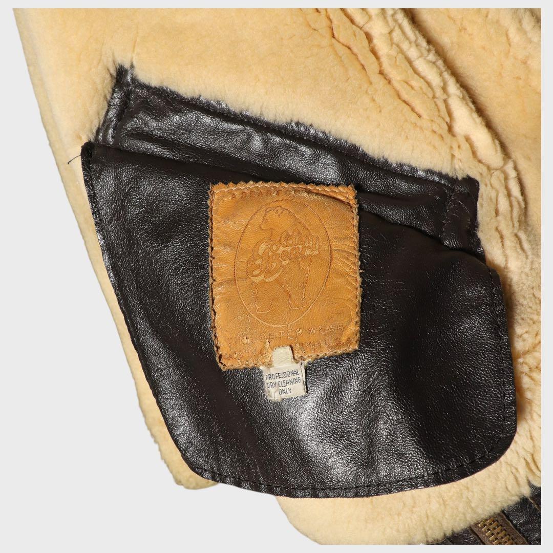 XL★80s★USA製★ゴールデンベア★B9 フライトジャケット★ムートン★40