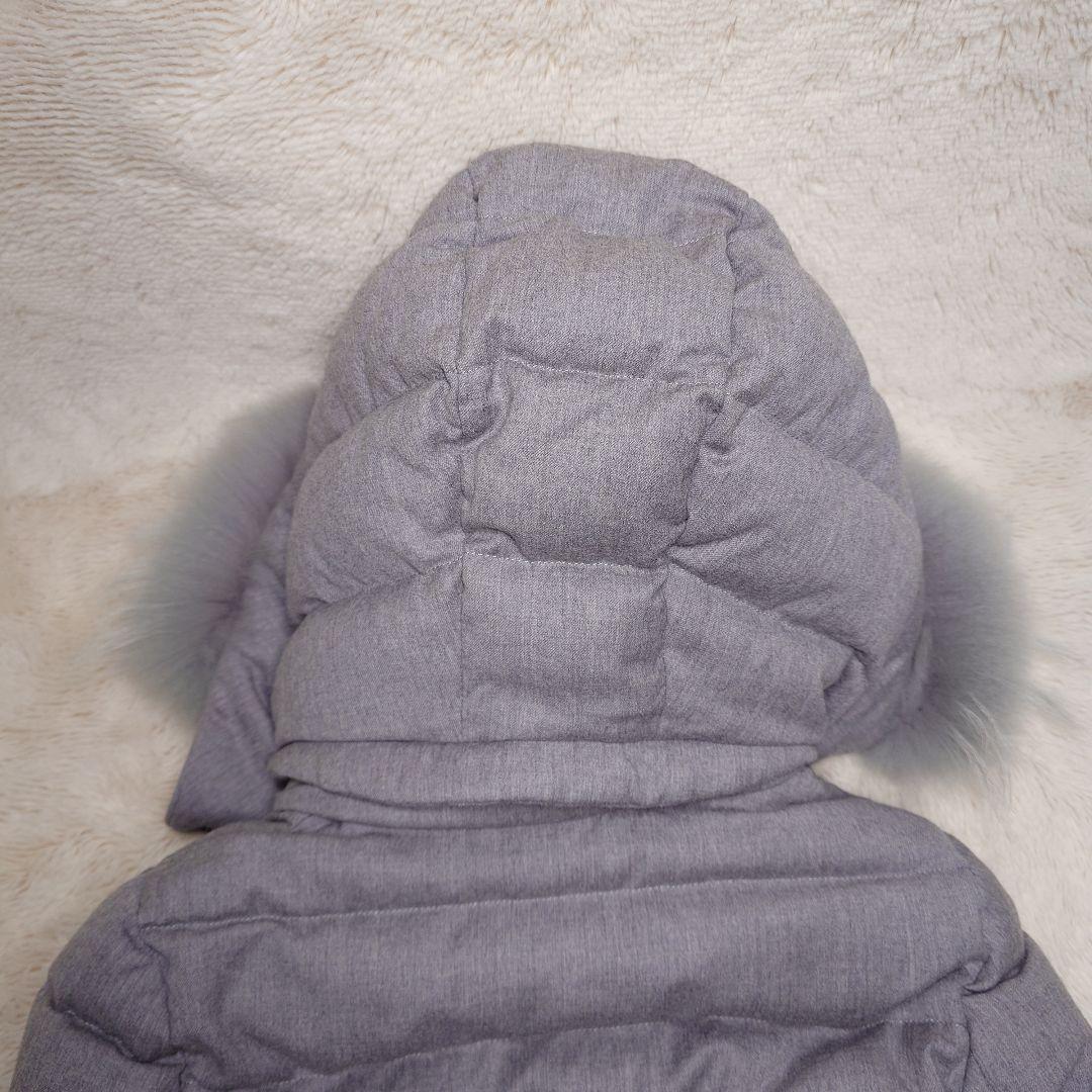 TATRAS ラビアナ ファー付 ダウンジャケット ウール Aライン グレー S