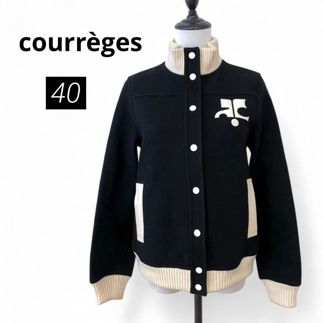 【希少】クレージュ　21 スタジャン　ブルゾン　ブラック　レディース　40 韓国