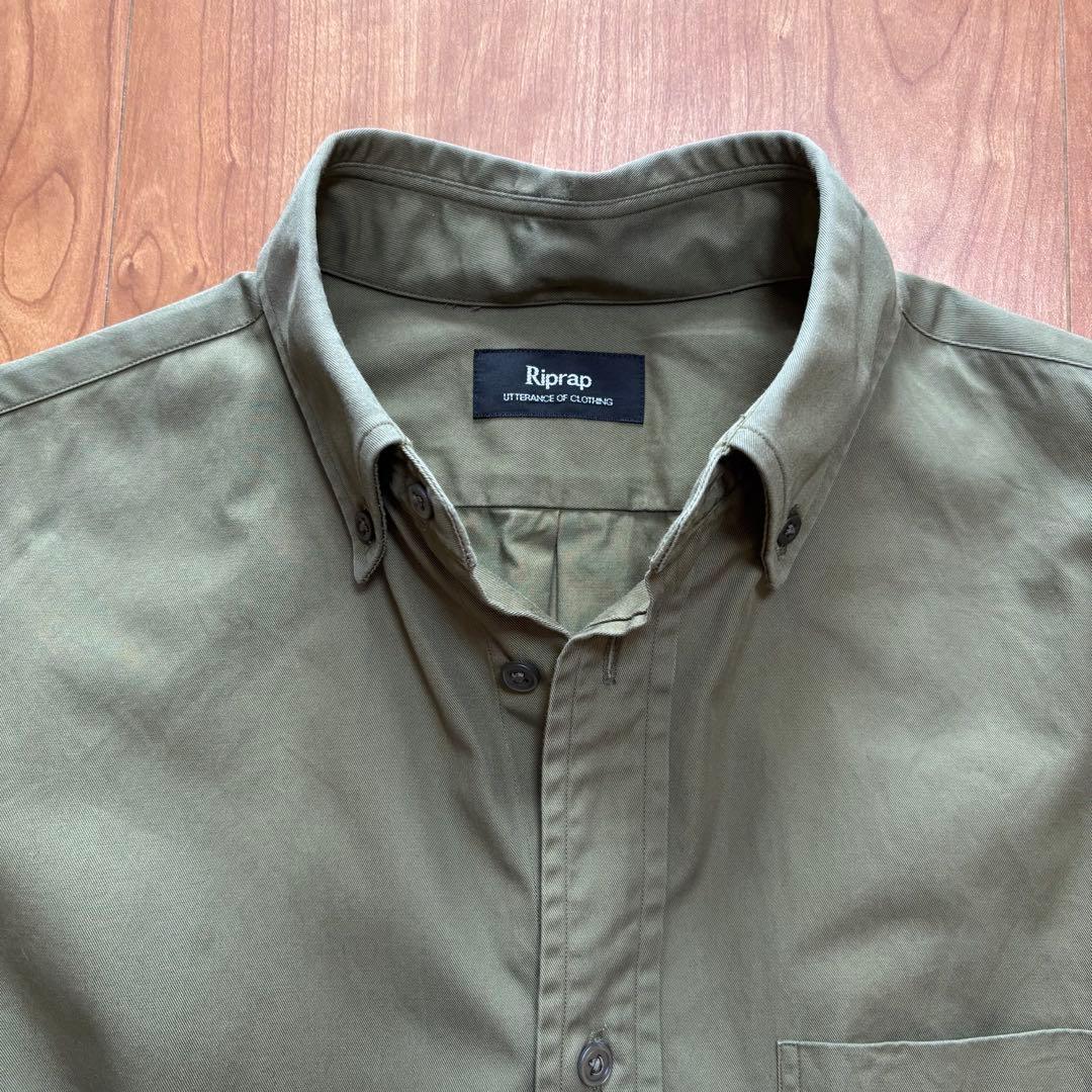 Riprap オリーブ カーキ ボタンダウンシャツ XL