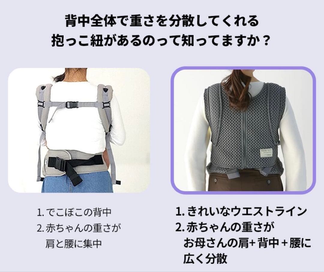 ベビースワン 抱っこ紐 グレー 5WAY よだれかけ2枚つき