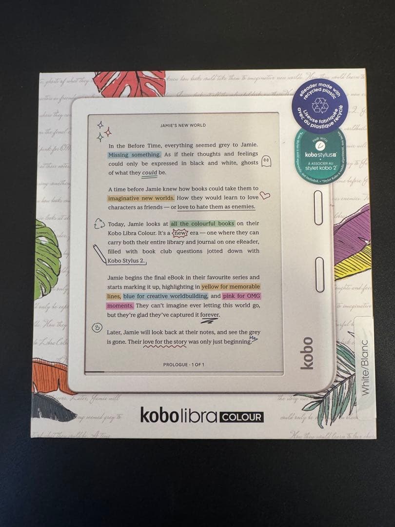 kobo libra colour 本体ペン透明ケース 電子書籍リーダー 白