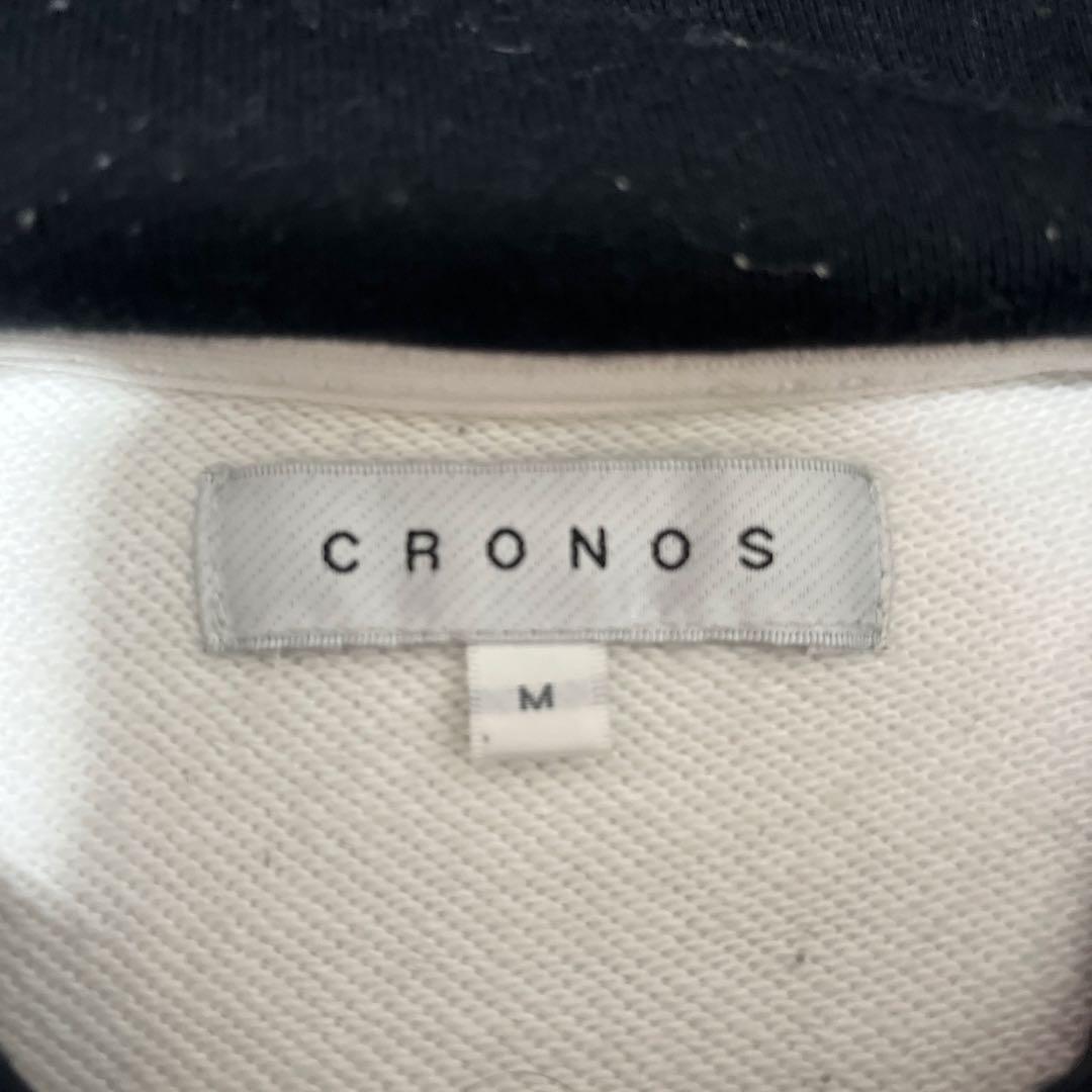 CRONOS フード付きパーカー M ホワイト/ブラック