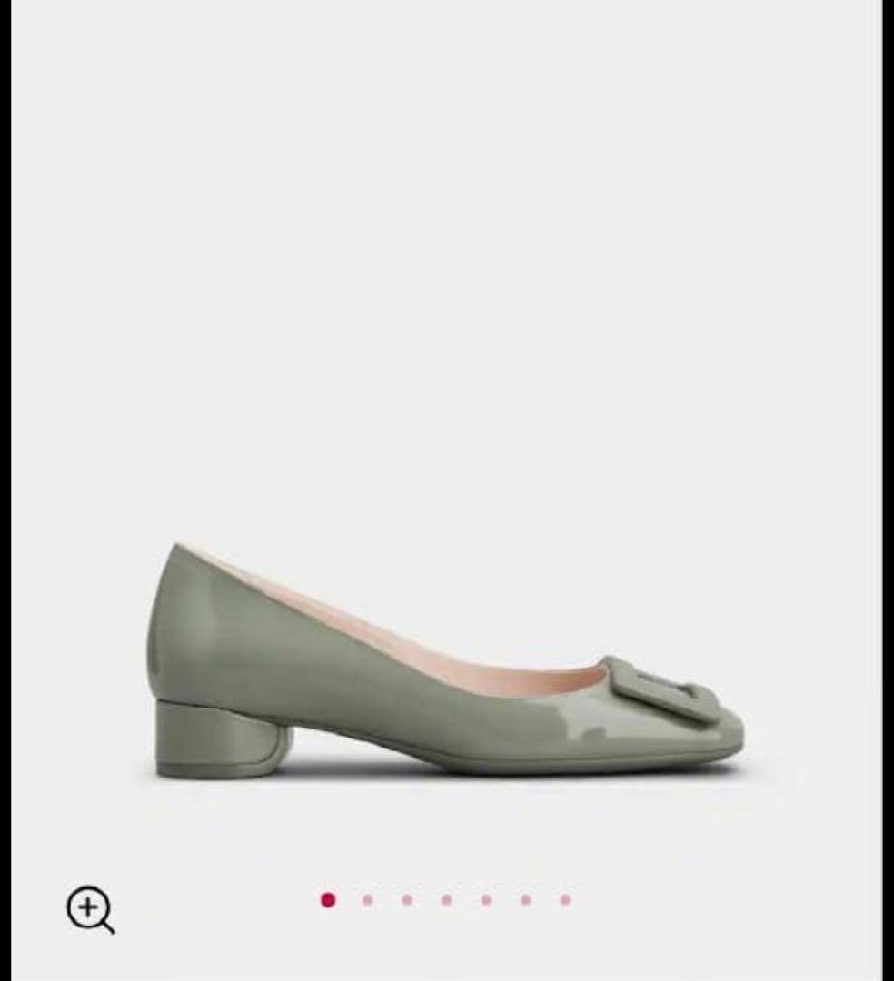 ユールック パテントレザー バレリーナ　37 グリーン