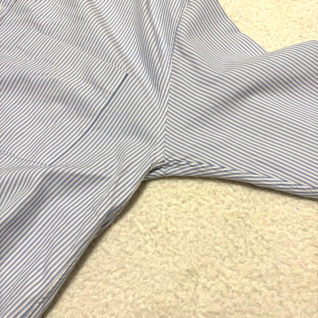 AURALEE オックスフォードBDシャツ ストライプ 4 ブルー × ホワイト
