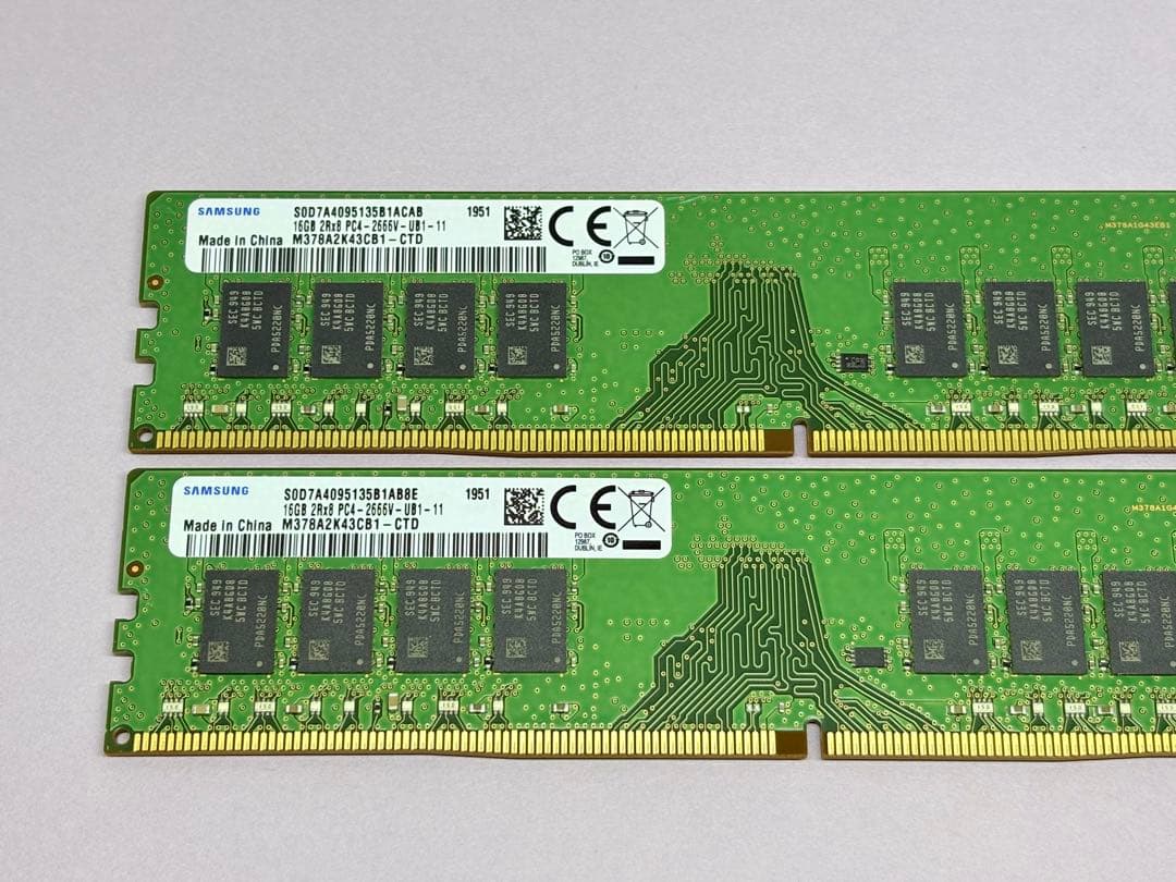 SAMSUNG DDR4 2666 16GBx2枚(合計32GB)