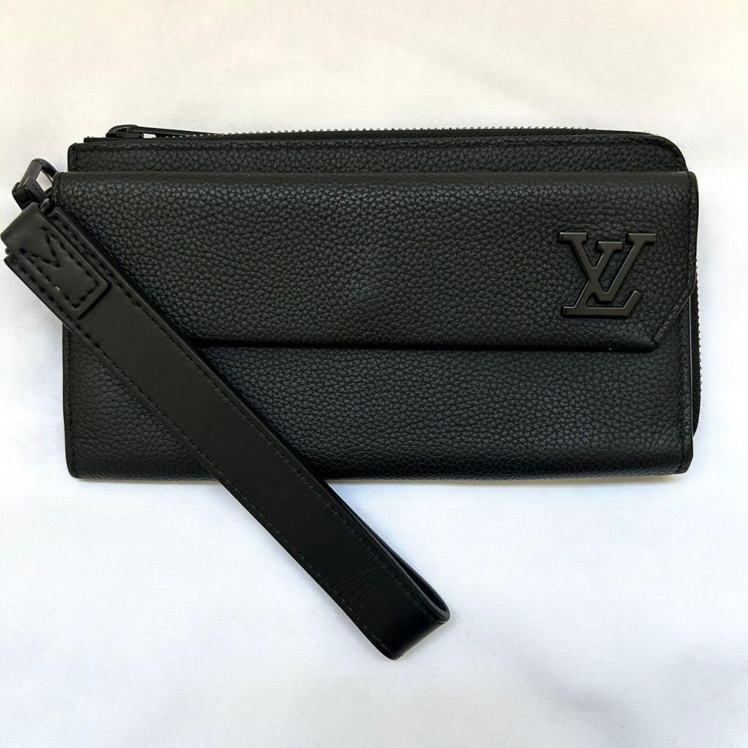超美品♡ルイヴィトン LOUIS VUITTON アエログラム 長財布 ブラック