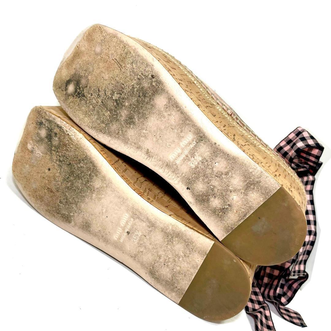 美品 MIUMIU ミュウミュウ 35 1/2 ビジュー厚底パンプス