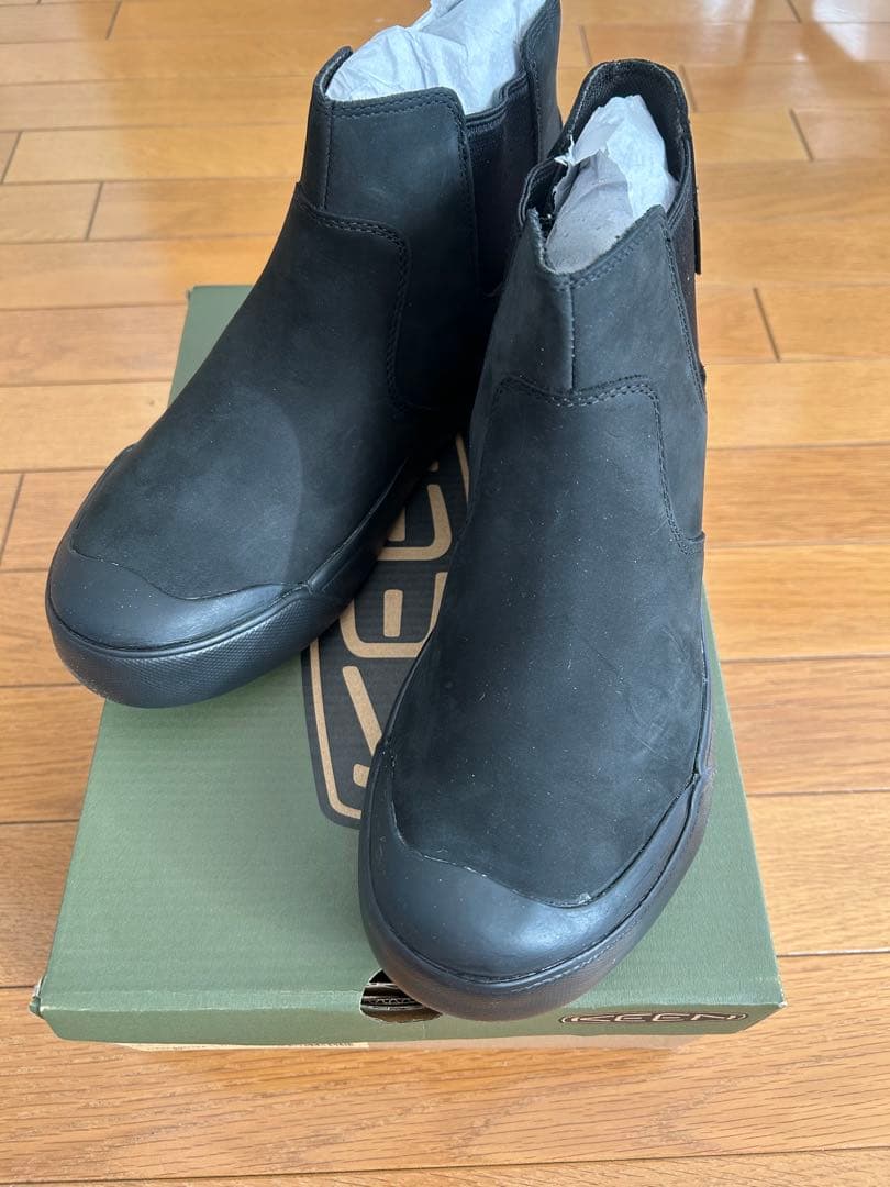 KEEN エレナチェルシー WP サイドゴアブーツ 黒 防水 24cm