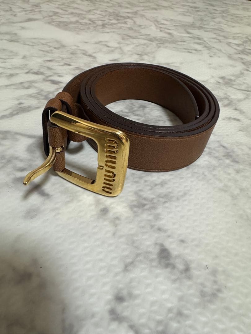 miu miu ブラウン ベルト 75
