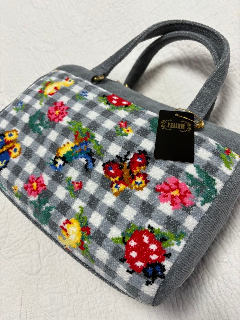 お値下げ❗️❤️【フェイラー】ハイジ　チェック　グレー　ボストンバッグ　新品未使用