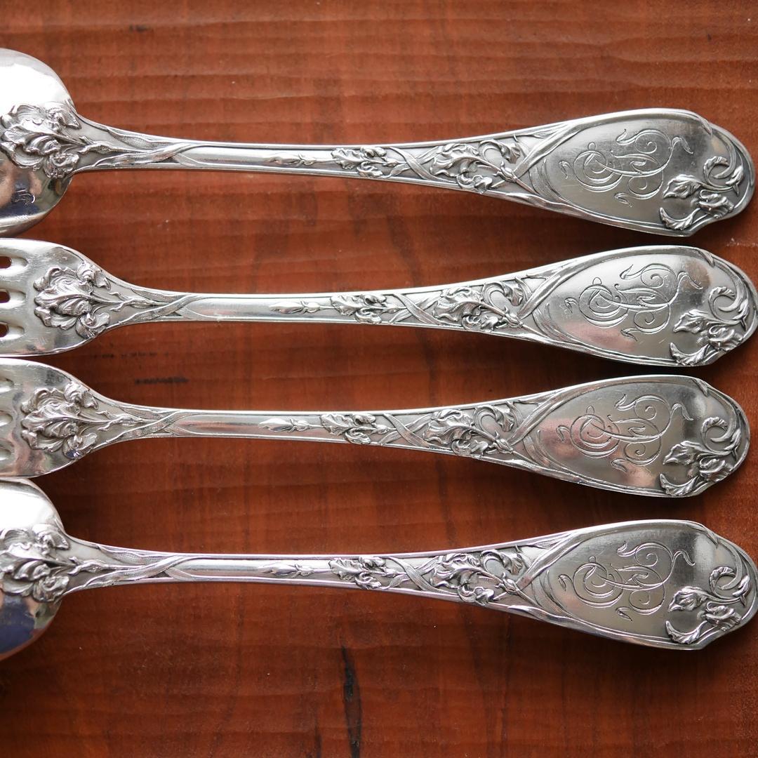 ◆PUIFORCAT◆ピュイフォルカ◆アイリス◆純銀カトラリー2客セット◆