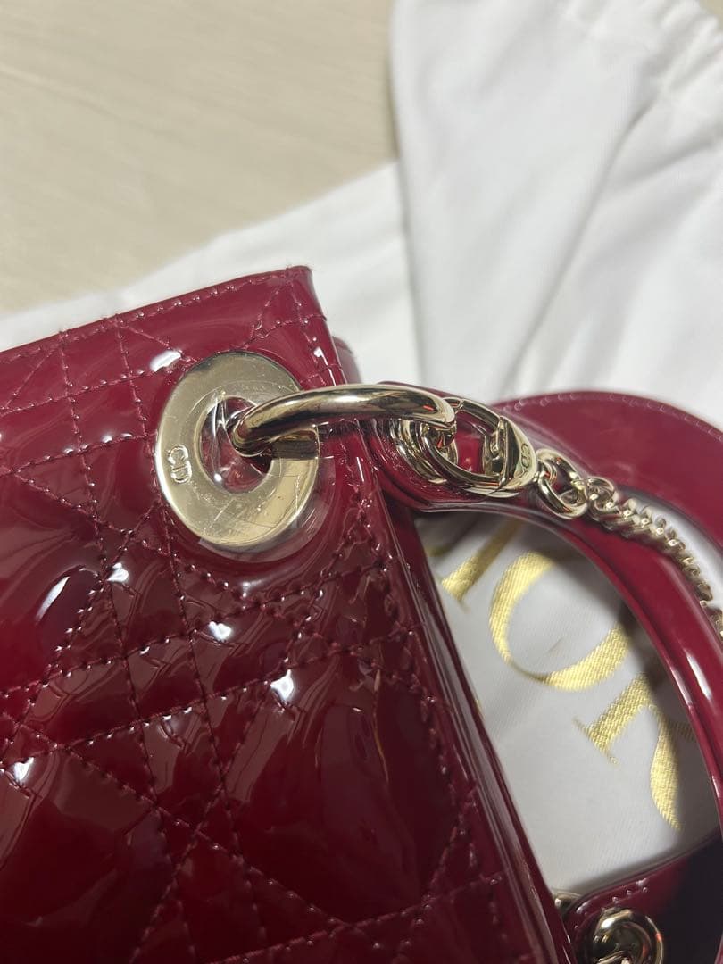 u*可様 Lady Dior バッグ ミニ レッド
