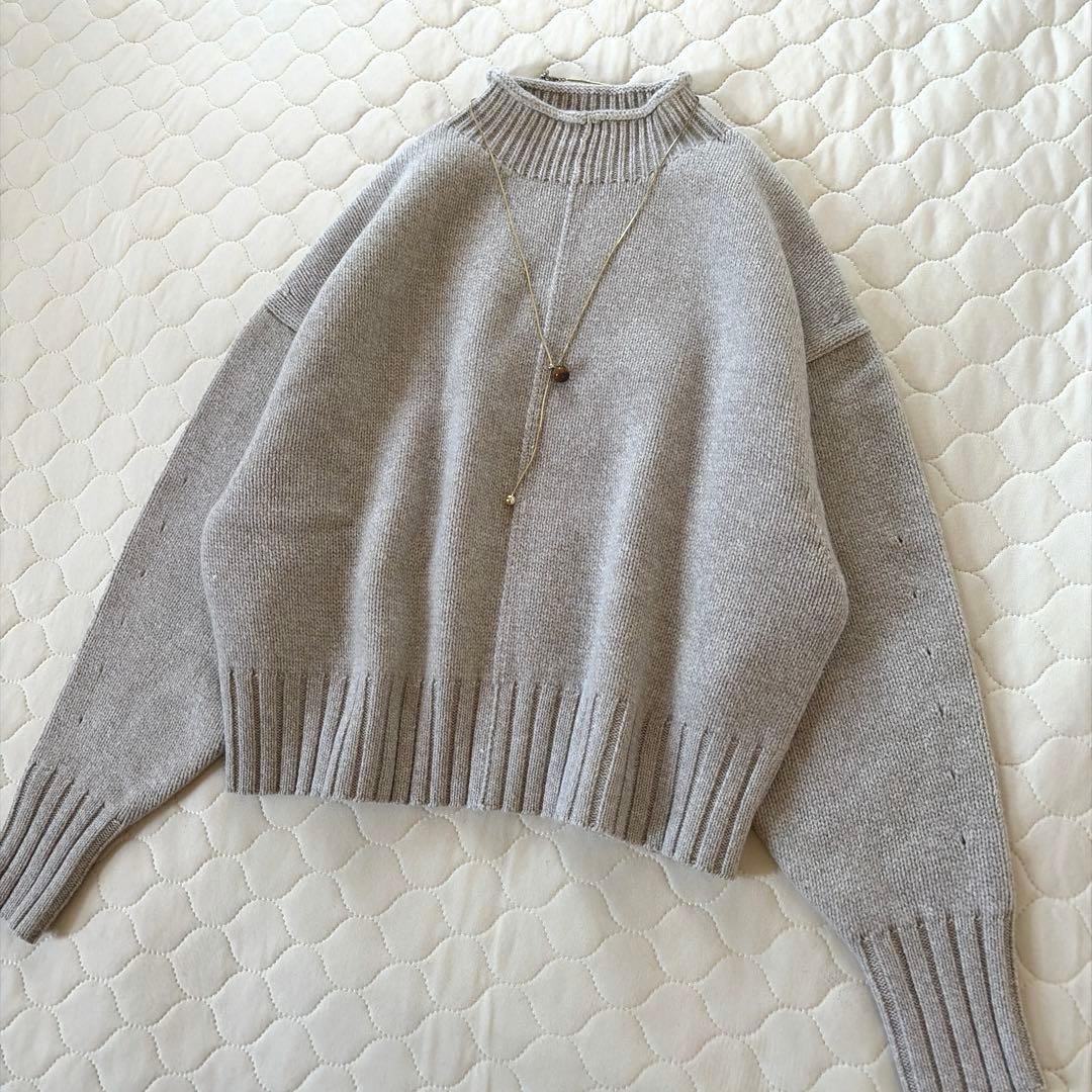 【美品】トゥモローランド ✴︎ラムカシミヤビルドネックプルオーバー グレー