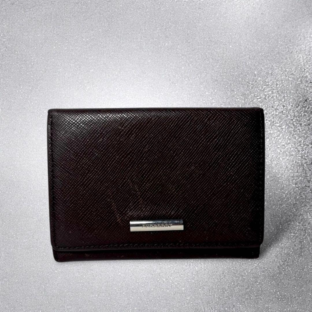バーバリー　カード入れ　名刺入れ　ブラウン　ノバチェック　レザー