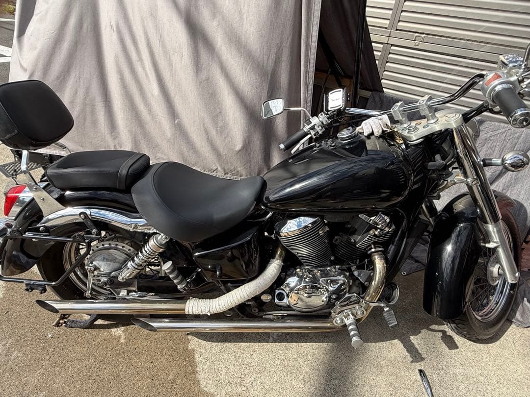 23シャドウ400用　Marving スラッシュカットマフラー　実働車外し