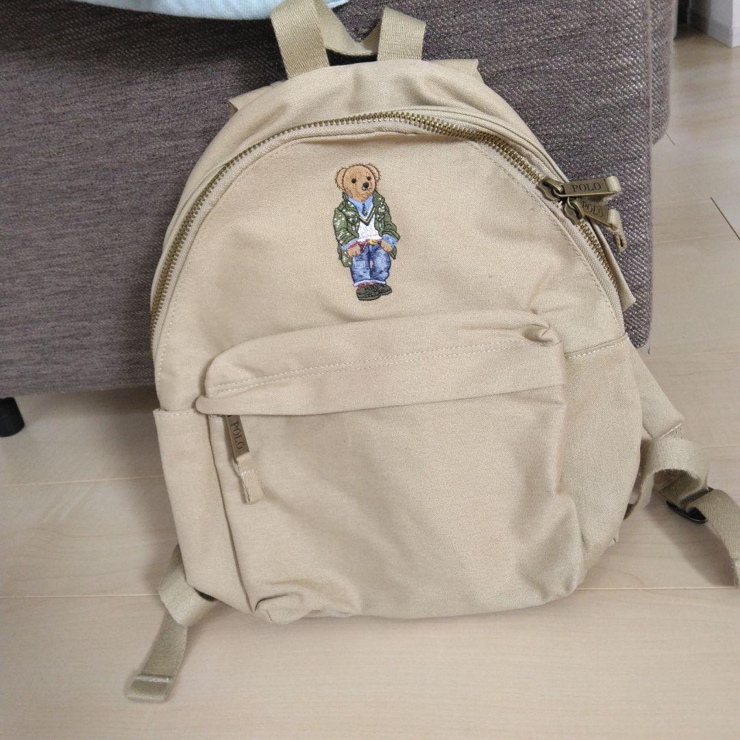 POLO ベア刺繍 ベージュリュック 美品