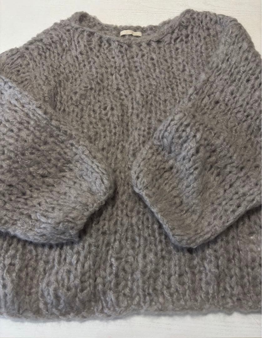 plage HANDKNIT ジャンボタム　プルオーバー　グレー