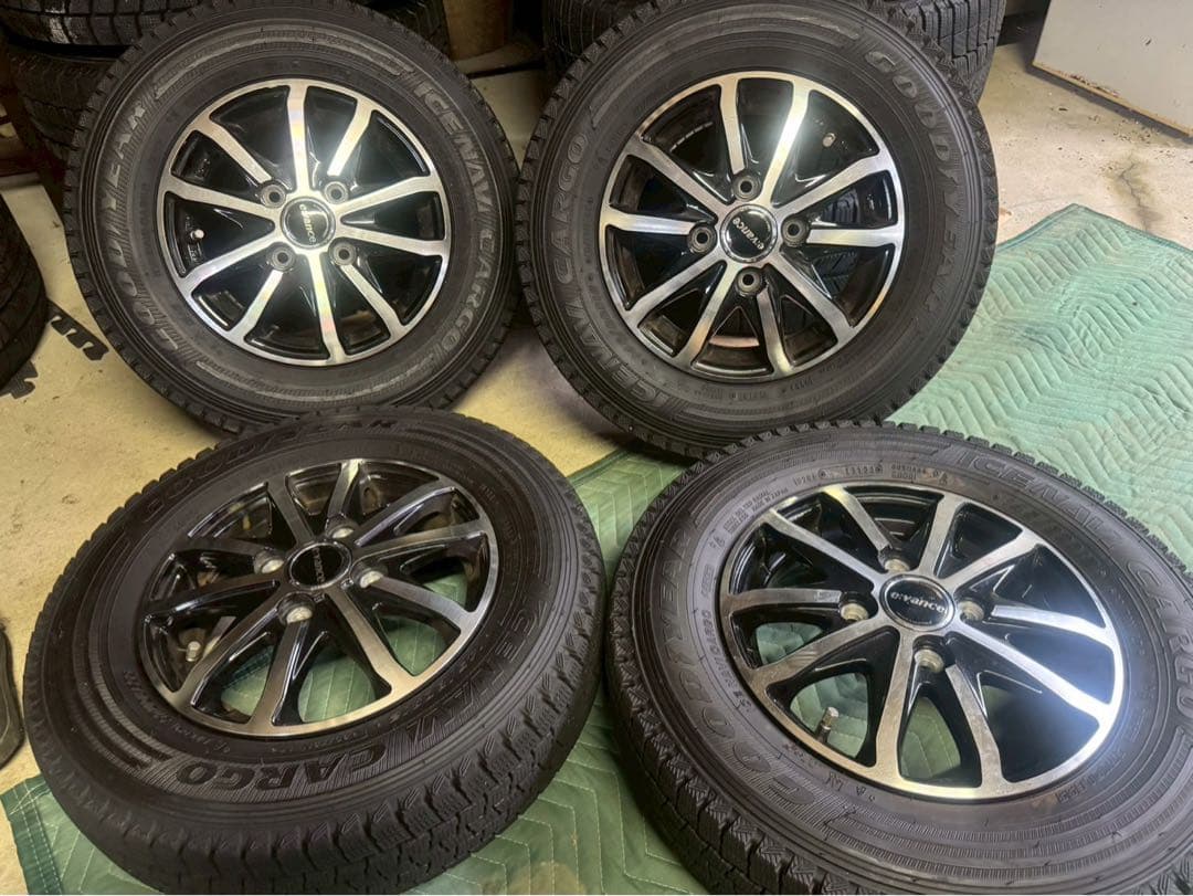 軽バン 軽トラ スタッドレス 145/80R12 2023年製 ホイールセット