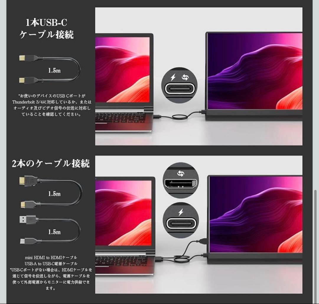 モバイルモニター 15.6インチ2セット新品付属品付