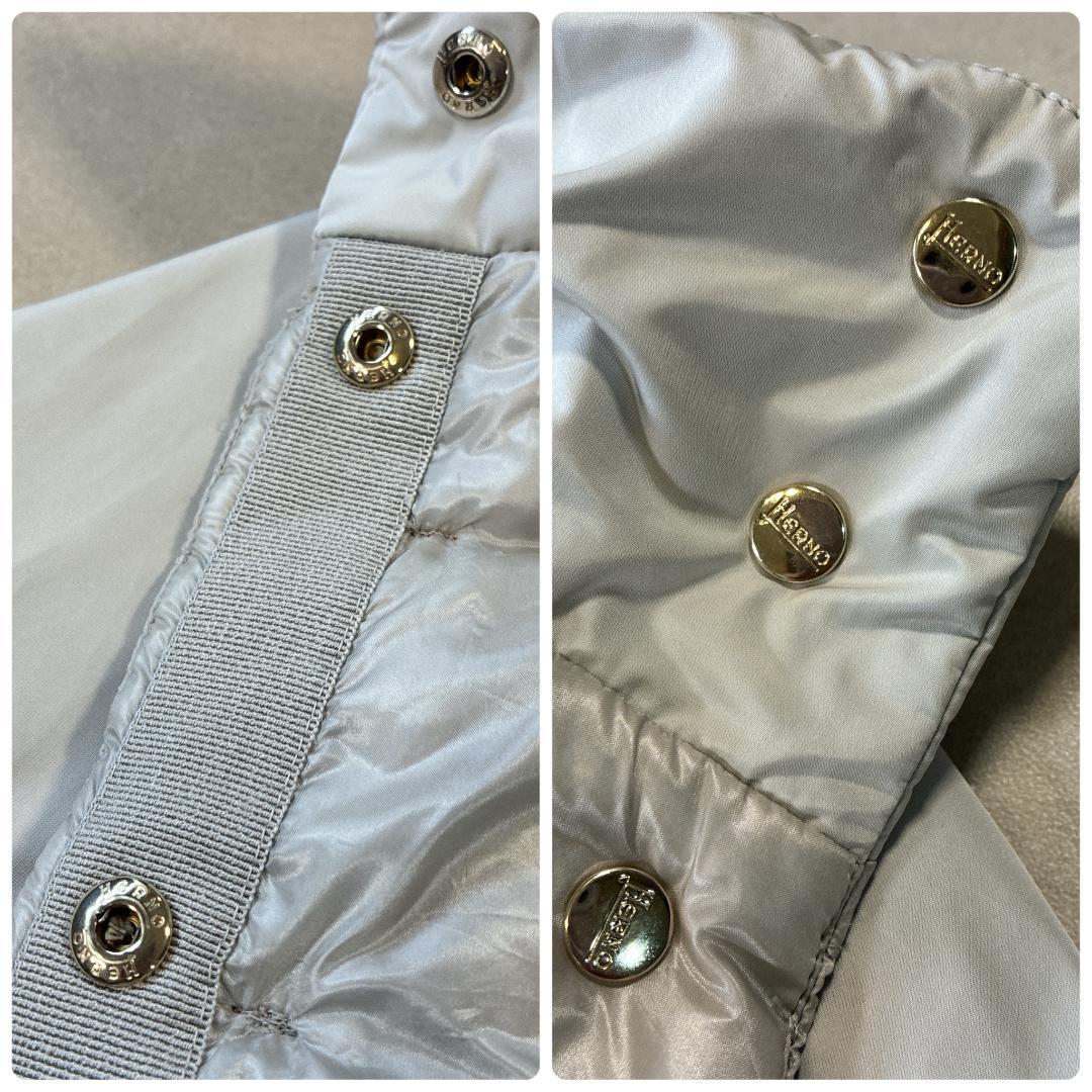 美品 HERNO♡ウルトラライトダウンジャケット 異素材 パーカー 撥水ナイロン