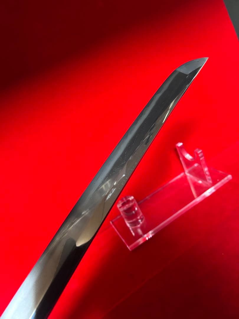 01564 包丁　マグロ包丁　先丸型　両刃　研師仕上げ　刃文綺麗　鞘付　未使用品