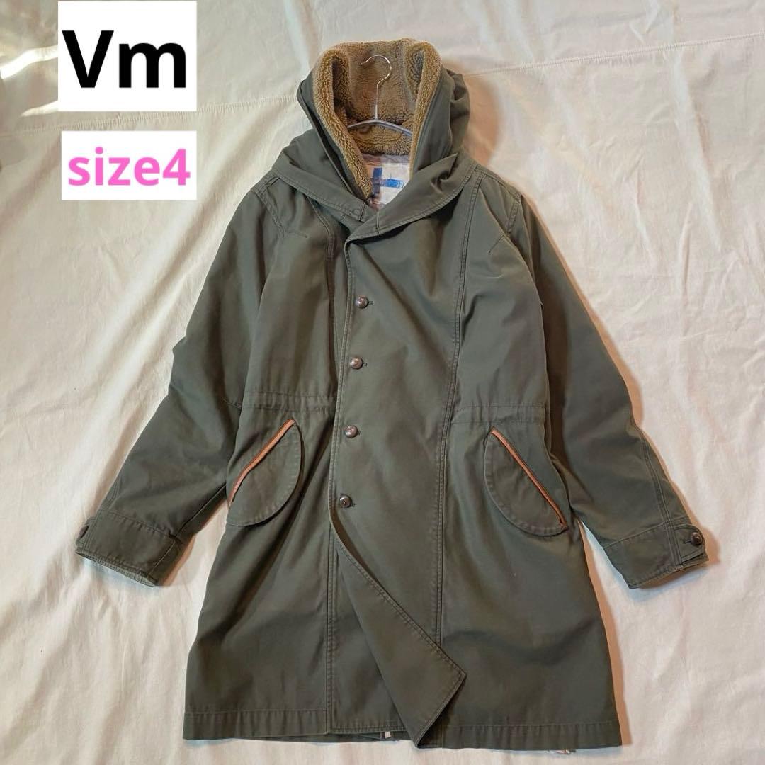 Vm ヴーム ミリタリーモッズコート 中綿ライナー付き カーキ フード 4