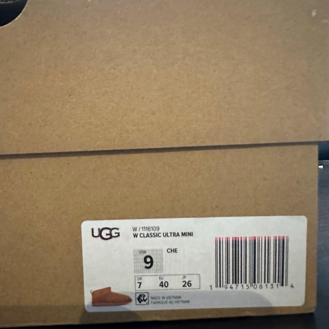 新品未使用 UGG ムートンブーツ 26cmウルトラミニ チェスナット