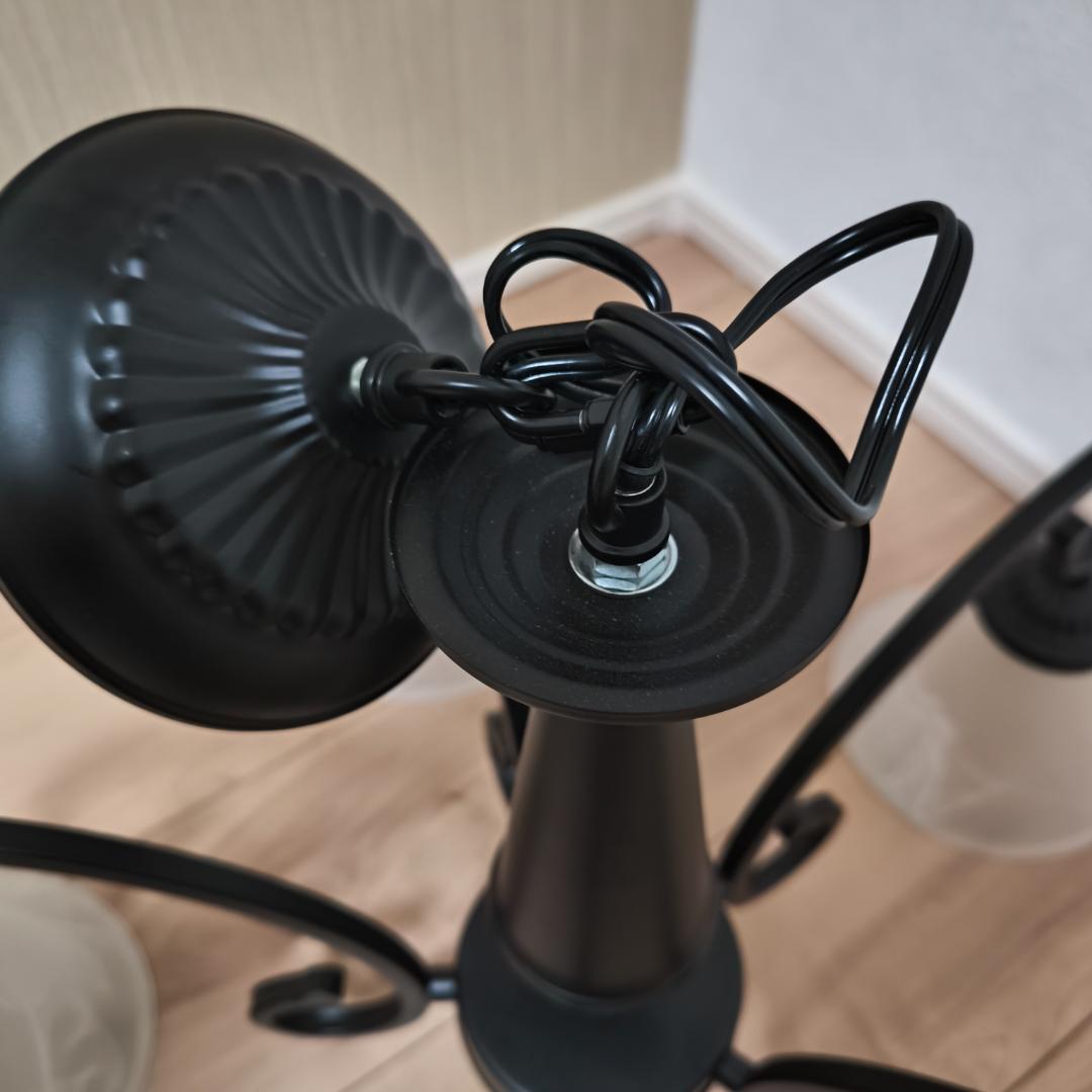 天井照明　シャンデリア　５灯　マッドブラック　クロティルド