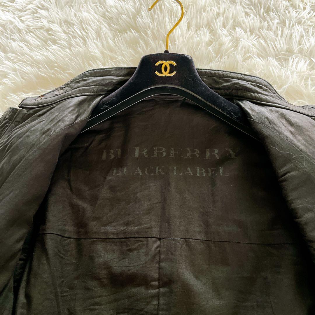 【BURBERRY BLACK LABEL】ライダース 羊革 黒 2way M