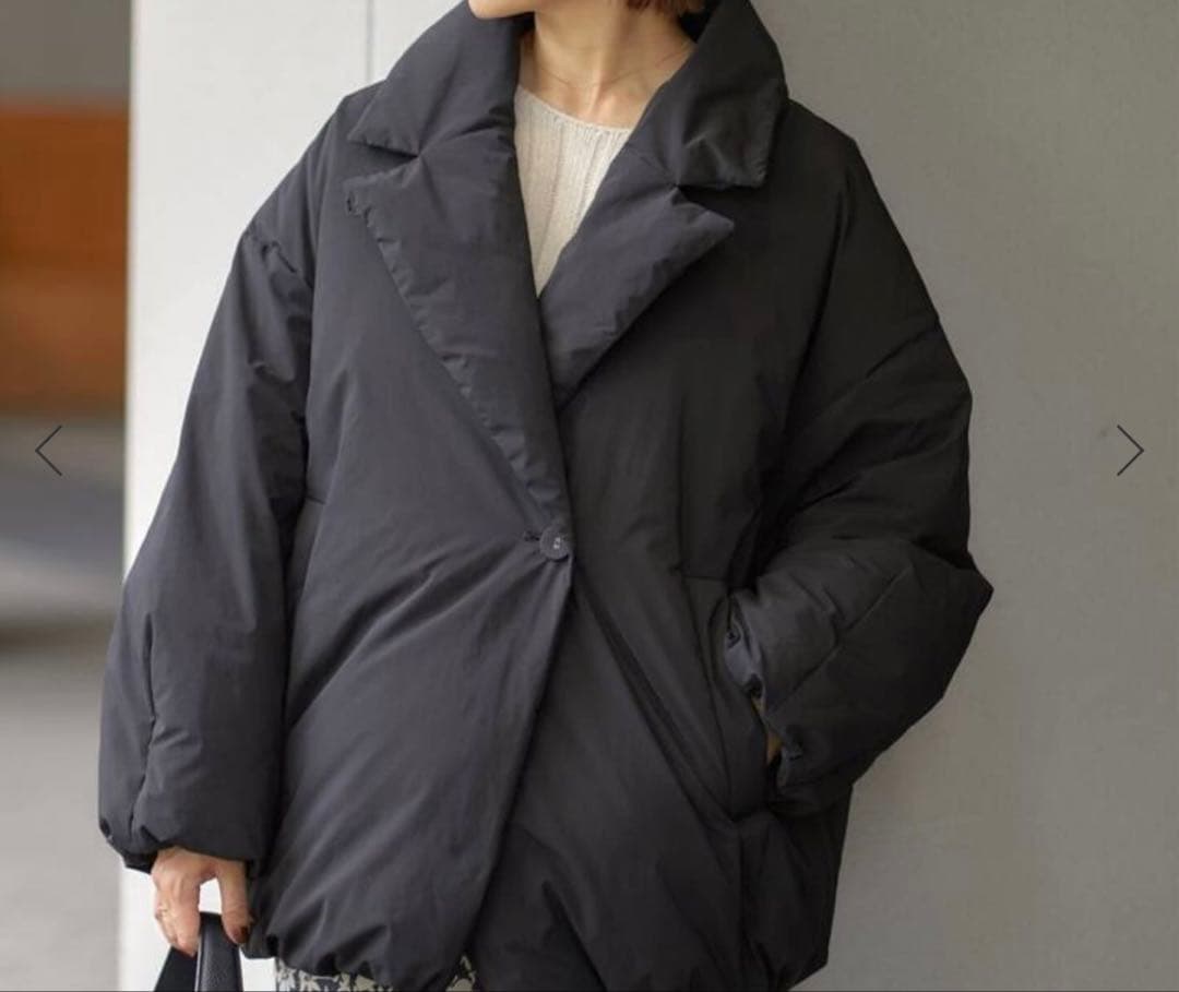 IENA 撥水テイラーコクーンダウン　黒　36