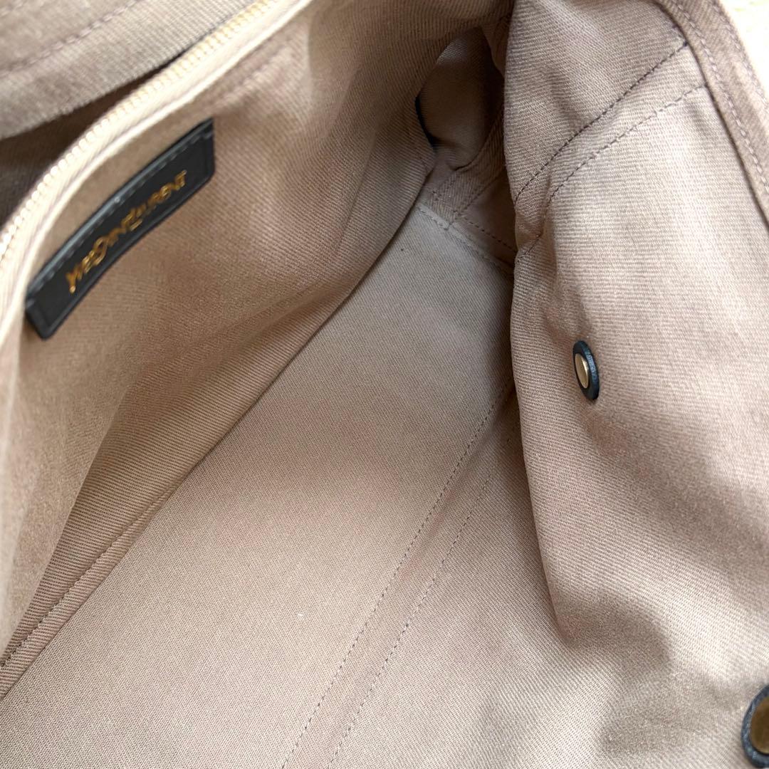 YSL イヴサンローラン ミューズトゥ グレー レザー ハンドバッグ　肩掛け