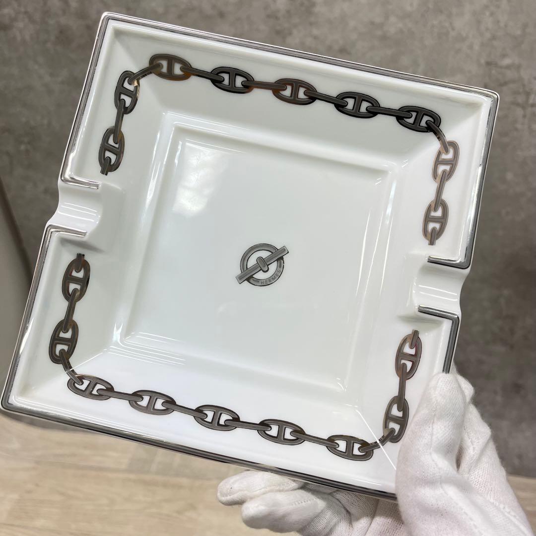 た*ま様 ★2 HERMES シェーヌダンクル 灰皿 陶器 アッシュトレイ シル
