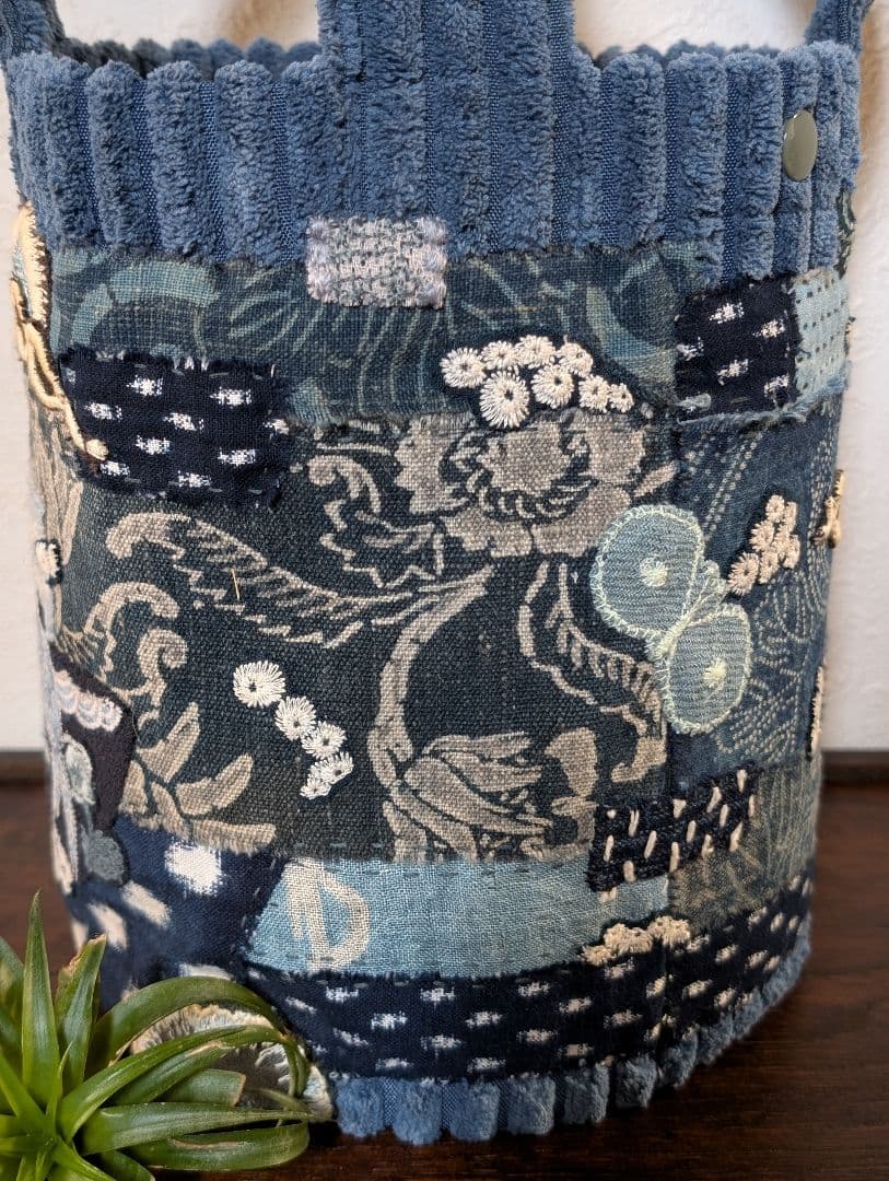 SALE❗️古布藍染《飛び躍ねるパプリッコ》ミナ　サリーS　PJC 　バック