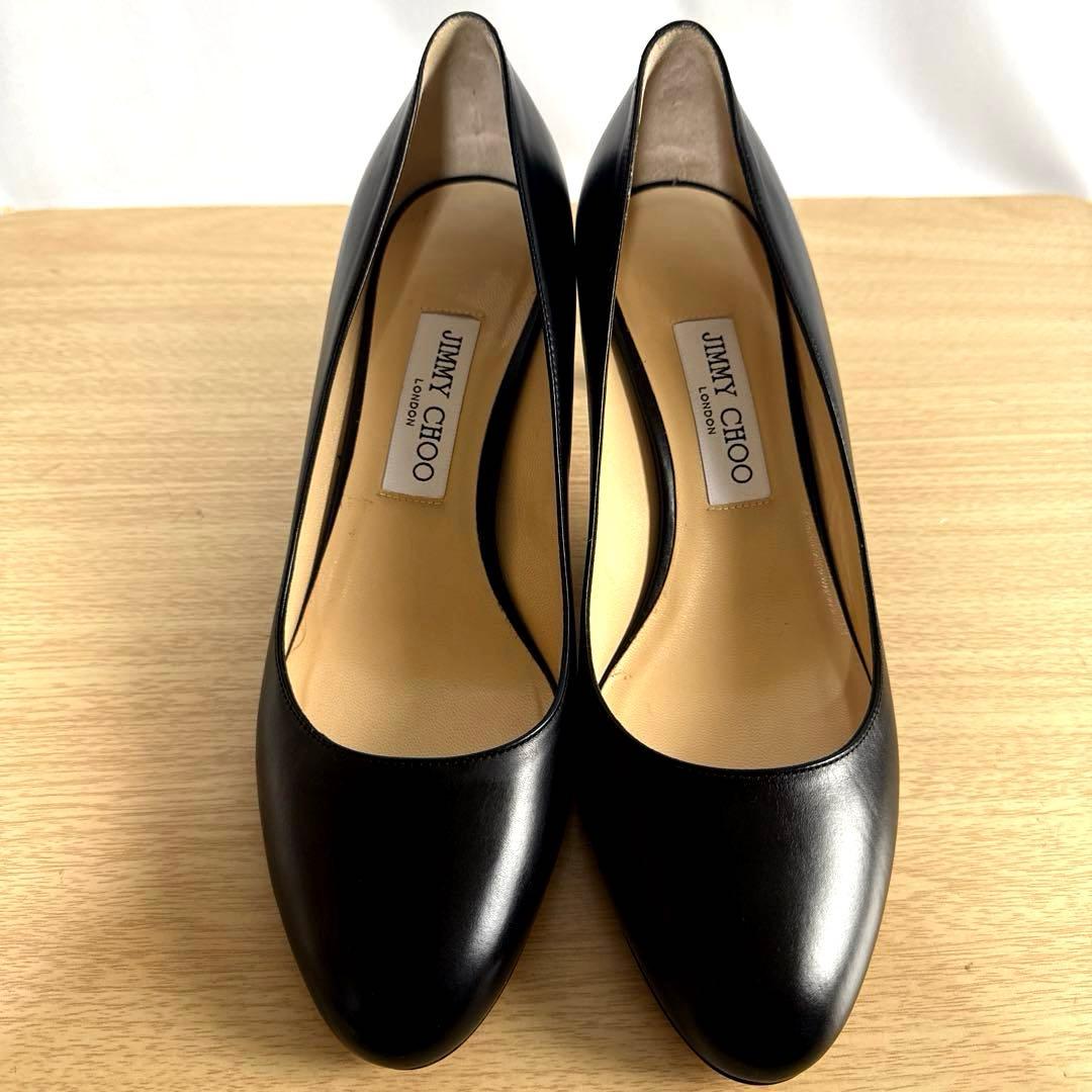 【未使用】JIMMY CHOOジミーチュウ　レザーパンプス　ブラックJCロゴ