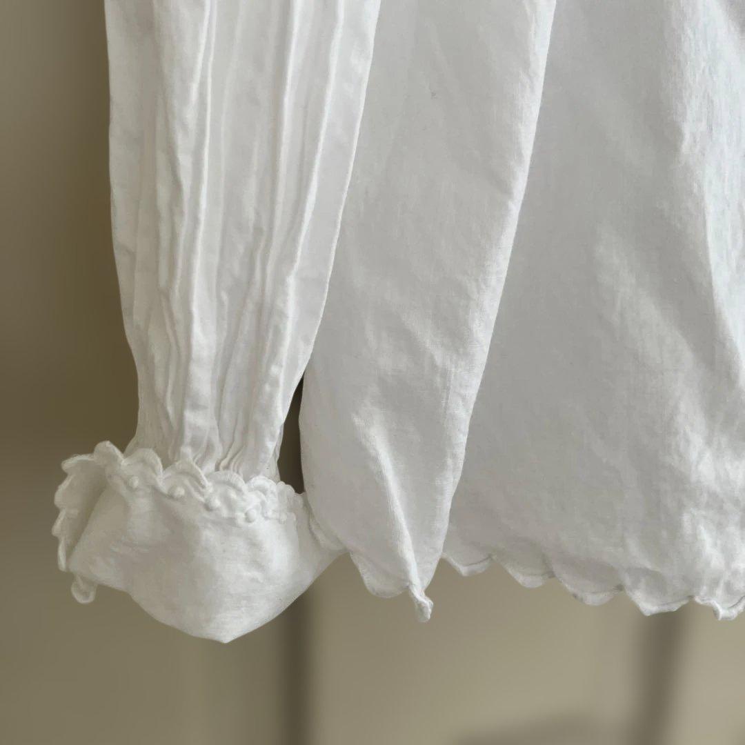 france antique blouse scallop手刺繍