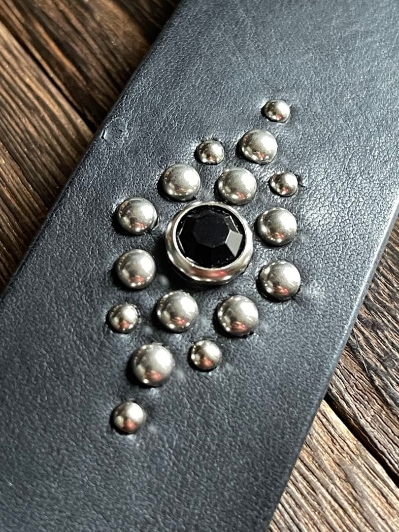 ディッキーズ874専用スタッズベルト　シルバー　オイルドレザーHTC CALEE