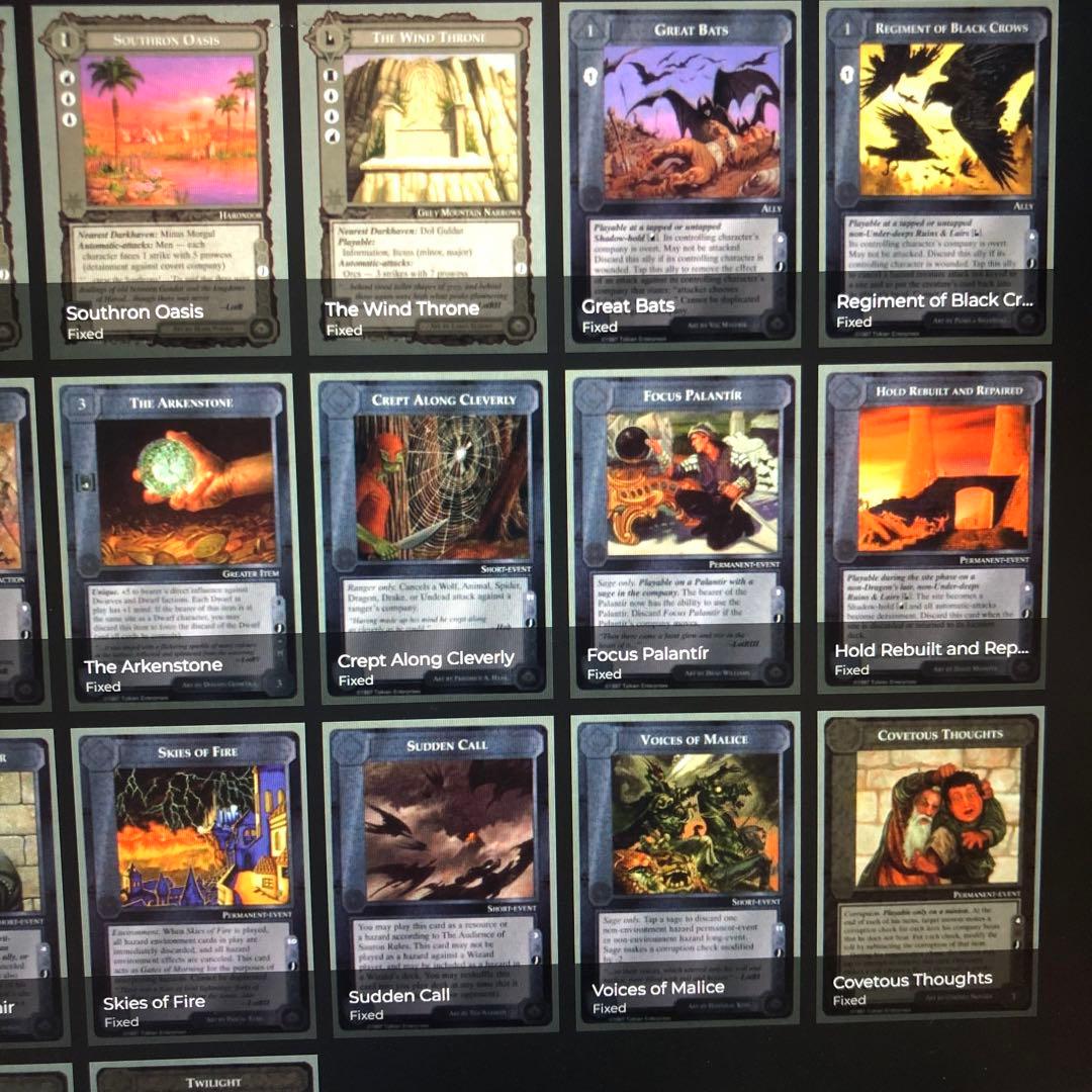 ミドルアース　カード　チャレンジデッキJ ccg コンプ　指輪物語　希少