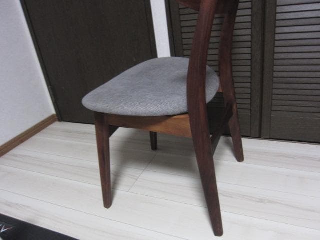 NOCE/ノーチェ ウォールナット天然木チェア MK11A ライトグレー　②