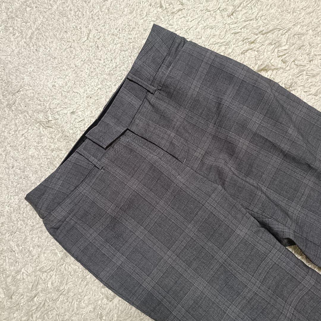 美品＊HILTON ヒルトン チェック パンツスーツ ストレッチ イタリア製生地
