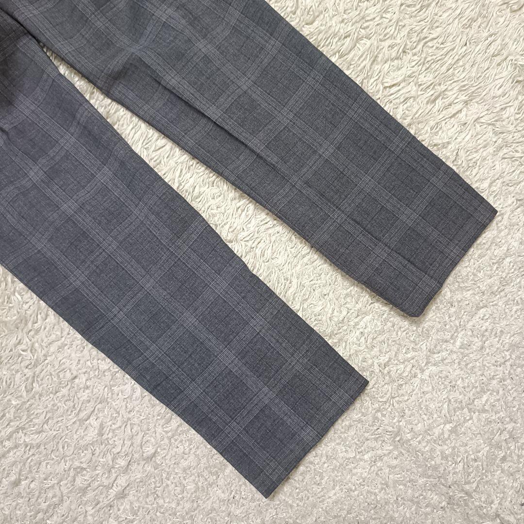 美品＊HILTON ヒルトン チェック パンツスーツ ストレッチ イタリア製生地